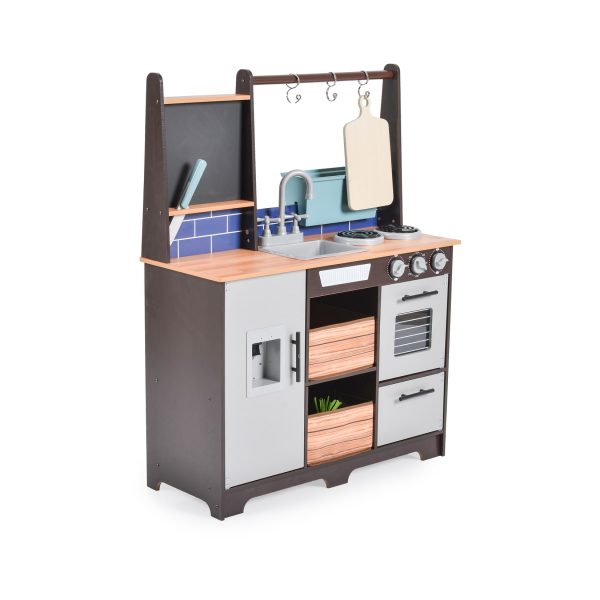 Moni Kinderküche Toskana 7265 Holz 95 cm hoch Spülbecken Backofen Lebensmittel braun