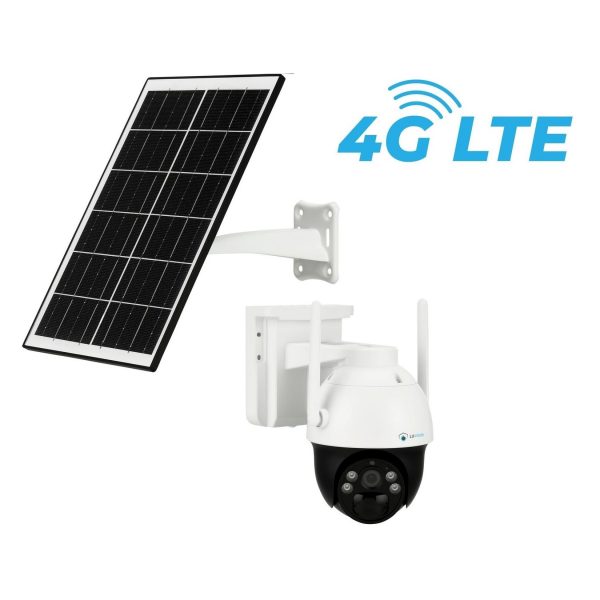 LUVISION 4G / LTE PTZ Solar Überwachungskamera 3MP SIM Karte Solarpanel KI-Personenerkennung Sirene Mikrofon