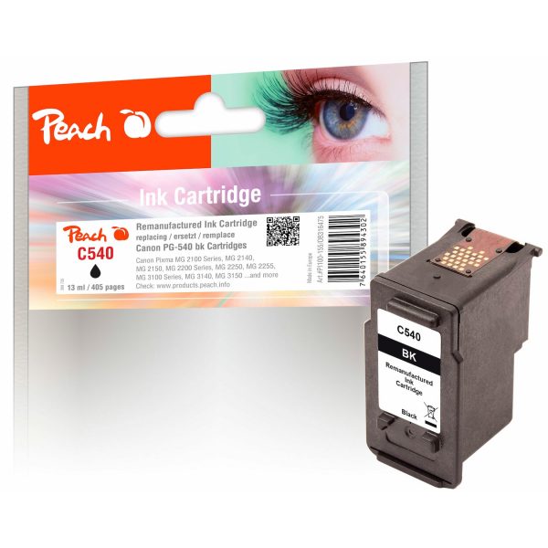 Peach C540BK Druckkopf bk ersetzt Canon PG-540BK