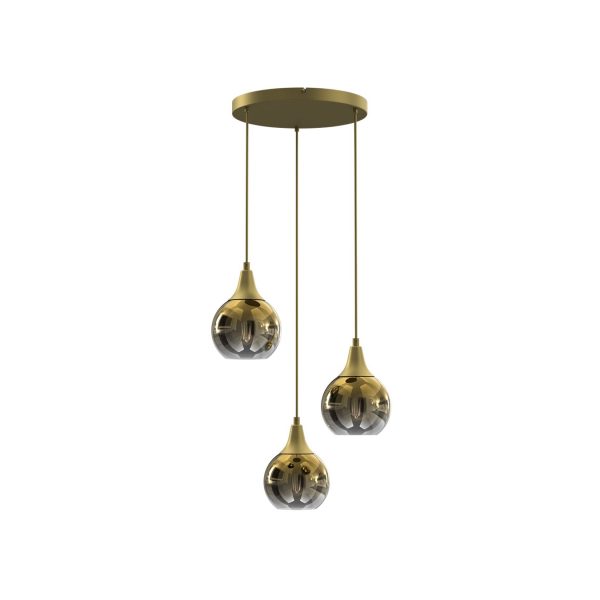 Pendelleuchte Hängeleuchte Mariopa P2 Gold 3 x E27 Metall + Glas Ø 35 cm 11161