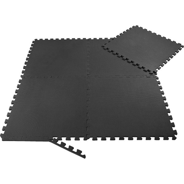 SAMAX EVA Schutzmatten Fitnessmatten Set 60x60 cm - 8 Stück in Schwarz