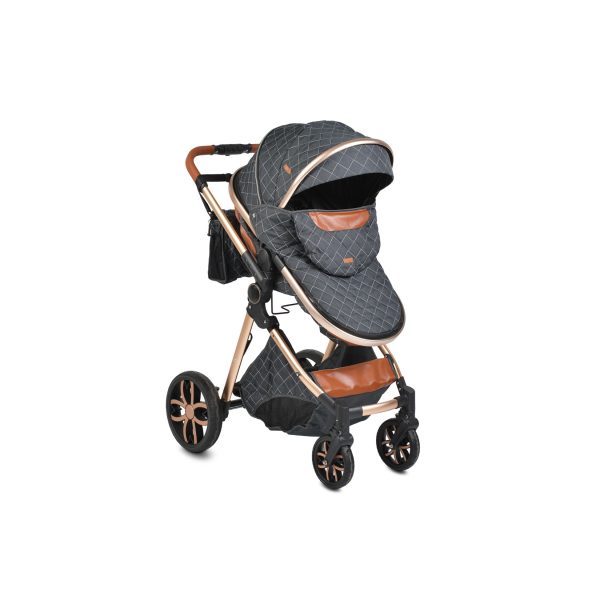 Moni Kinderwagen Alma Sportsitz Tragetasche umbaubar Wickeltasche Sitz umkehrbar schwarz