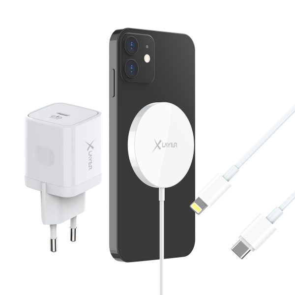 XLayer MagFix Pro Wireless Charging Starter Set magnetisch 15W Weiß