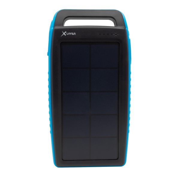 Zusatzakku XLayer Powerbank PLUS Solar Black/Blue 15.000 mAh