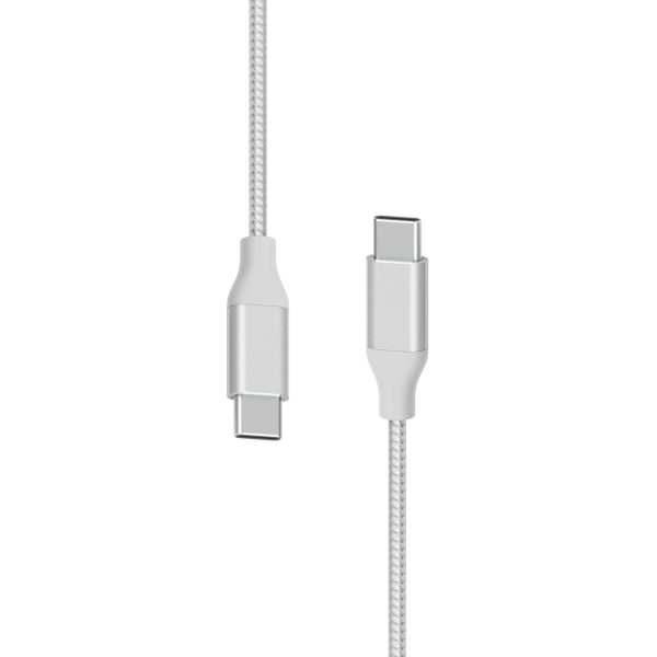 Kabel XLayer PREMIUM Metallic Type C (USB-C) to Type C Cable 1.5 m (Fast Charging 3A/USB 2.0) Silver