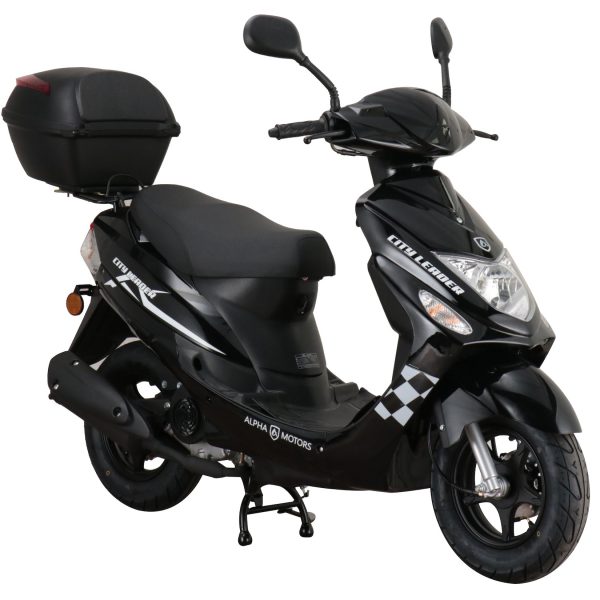 Alpha Motors Motorroller CityLeader 50 ccm 45 kmh EURO 5 schwarz inkl. Topcase