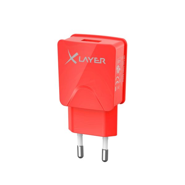 Ladegerät XLayer Colour Line USB Netzteil 2.1A Red