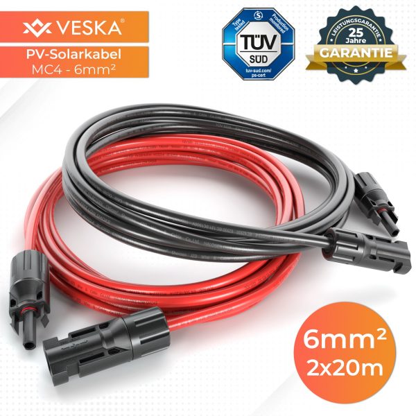 Solar Kabel MC4 6mm Set -versch. Ausführungen