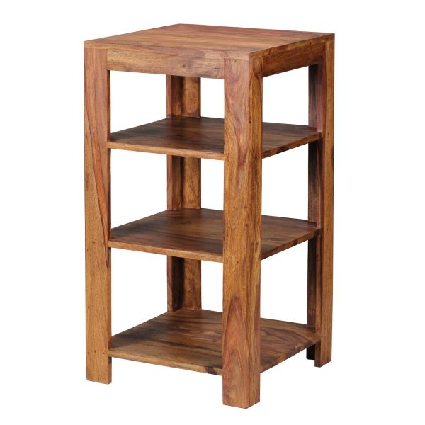 FineBuy Sheesham Massivholz Bücherregal 3 Böden Stand Regal 44x44x83 cm Neu