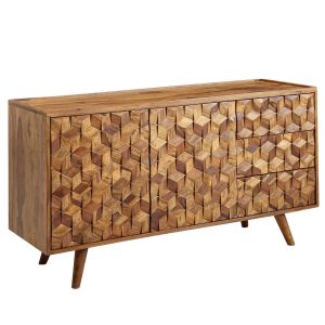 Sideboard FineBuy Kommode 138x76x45 cm Holz Massiv Anrichte Modern Standschrank