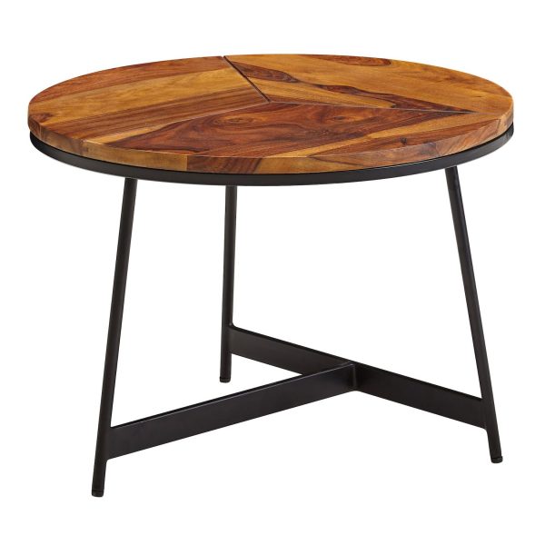 Couchtisch FineBuy Sofatisch Massivholz 60x60x45 cm Wohnzimmertisch Tisch Rund