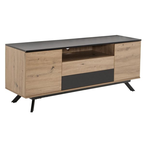 TV Schrank FineBuy Lowboard 150x60x40 cm Eiche Fernsehkommode Fernsehschrank