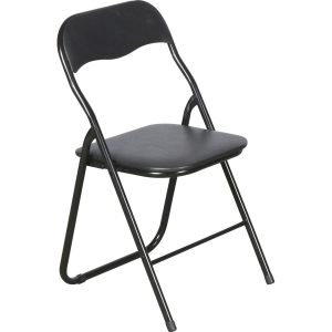 4x Klappstuhl Mihe mit gepolstertem Sitz schwarz Esszimmer Stuhl Küchenstuhl Sessel
