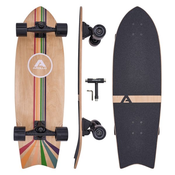 Apollo Midi Longboard Surfskate Pro Stripes