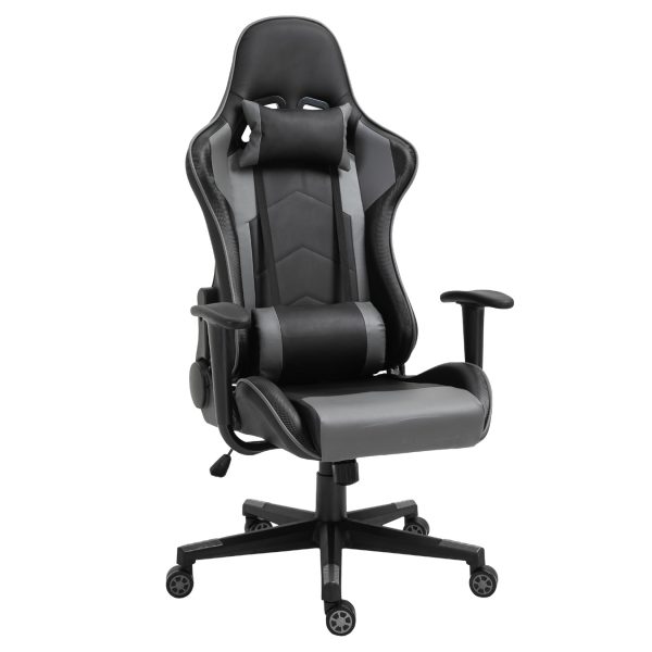 Vinsetto Gamingstuhl ergonomisch schwarz 53 x 52 x 126-136 cm (BxTxH)   Schreibtischstuhl Chefsessel Bürostuhl Drehsessel