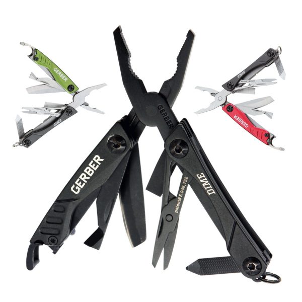 GERBER Dime Mini-Multitool Tool Minitool 12 Funktionen Anhänger Messer Schere Farbe: grau/grün