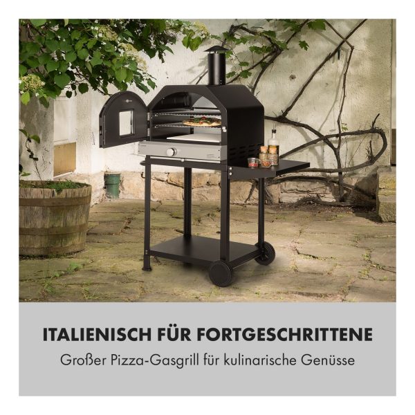 Pizzaiolo Pro Pizza-Gasgrill 76x143x66cm Schamottestein Stahl mobil