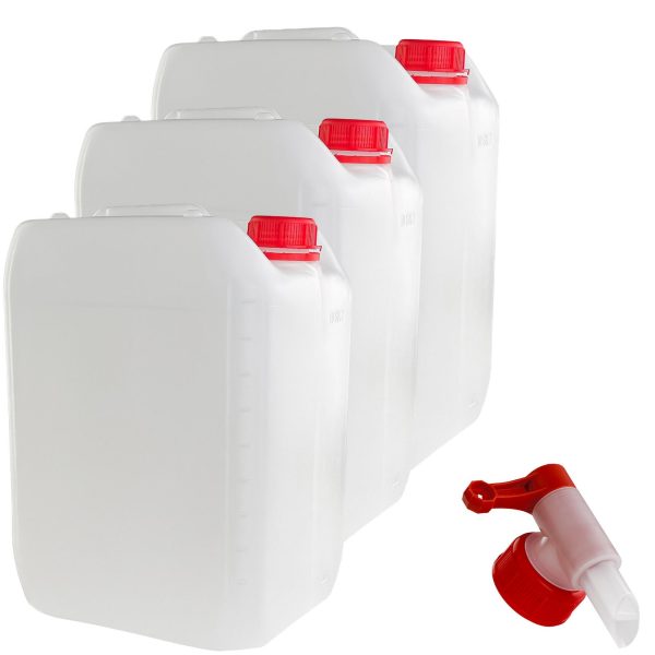 anaterra Wasserkanister 10 Liter 3er Set mit Ablasshahn