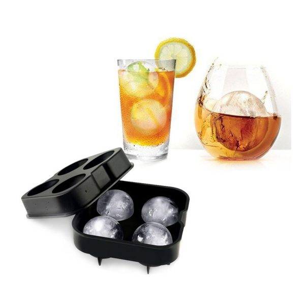 XXL Ice Balls Eiskugelform Silikon Eiswürfelform Eiskugeln Whiskey Eisbälle Bar