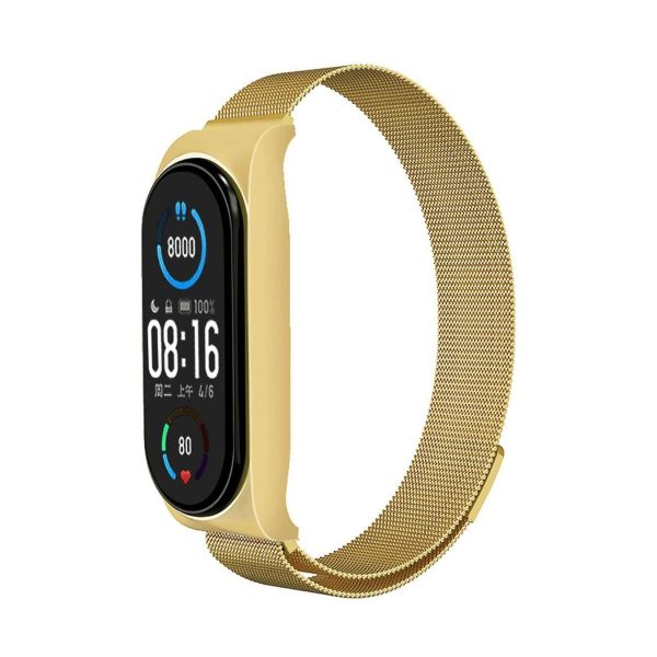 Milanese Ersatz Uhren Armband für Xiaomi Mi Band 5 / 6 Loop Smartband Edelstahl