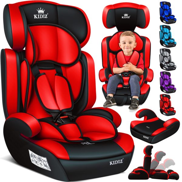 KIDIZ® Autokindersitz Kinderautositz ? Gruppe 1+2+3 ? 9-36 kg 5-Punkt-Sicherheitsgurt