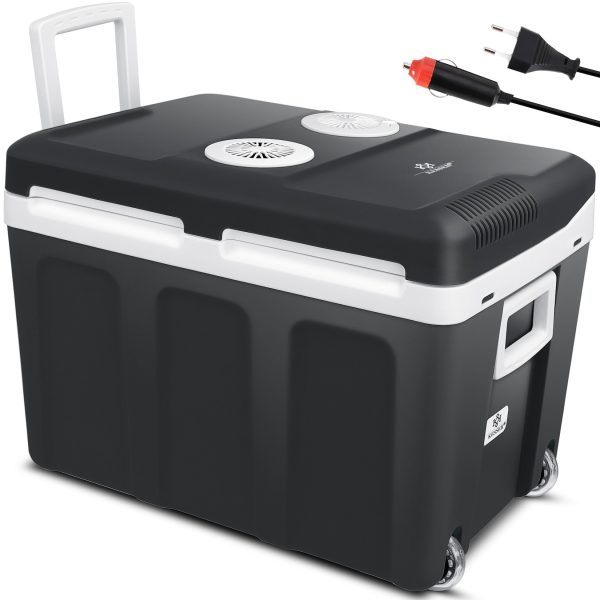 KESSER® 40L Kühlbox mit Rollen   zum Warmhalten und Kühlen   thermo-Elektrische Kühlbox   12 Volt und 230 Volt  Mini-Kühlschrank   Thermobox für Auto  Boot und Camping   EEK A++ mit ECO Modus