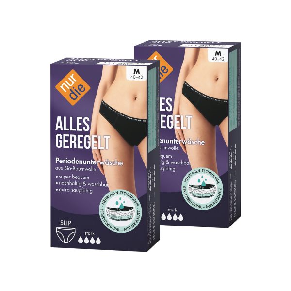 NUR DIE Damen Periodenunterwäsche Alles Geregelt Slip stark 2er Pack