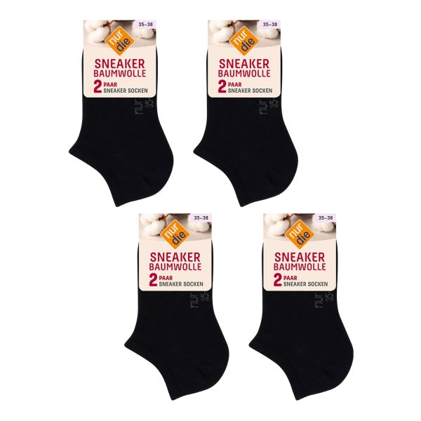 NUR DIE Damen Sneakersocken Baumwolle 8er Pack