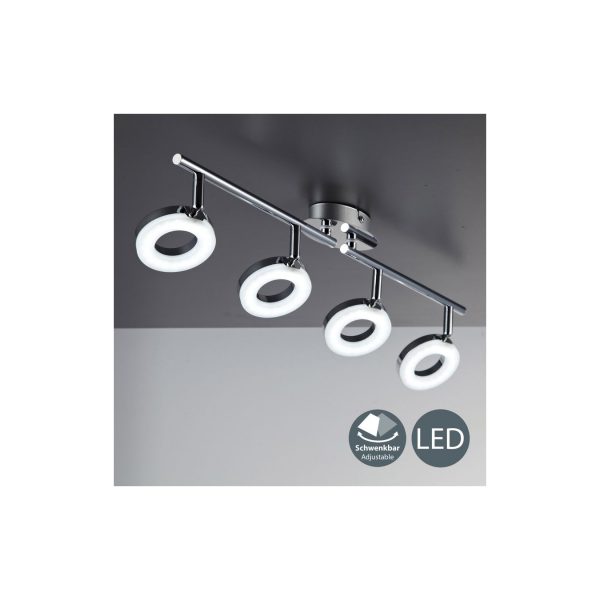 LED Decken-Leuchte Chrom Spot drehbar 4-flammig