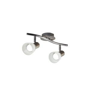 Deckenlampe 2er LED Spot E14 2x 5W 470lm warmweiß matt-nickel