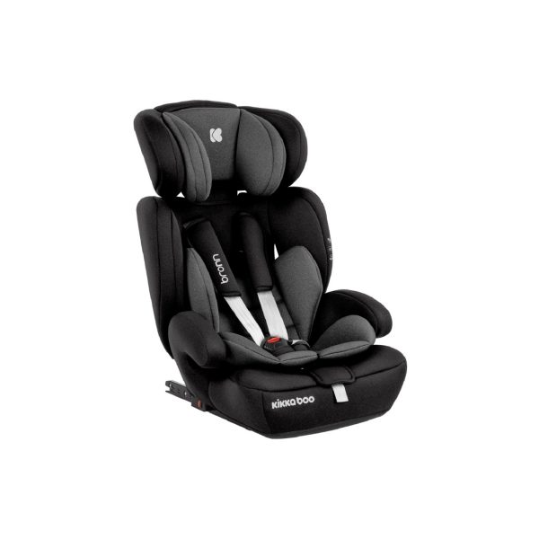 Kikkaboo Kindersitz Bronn Gruppe 1/2/3 (9 - 36 kg) Isofix Kopfstütze einstellbar schwarz grau