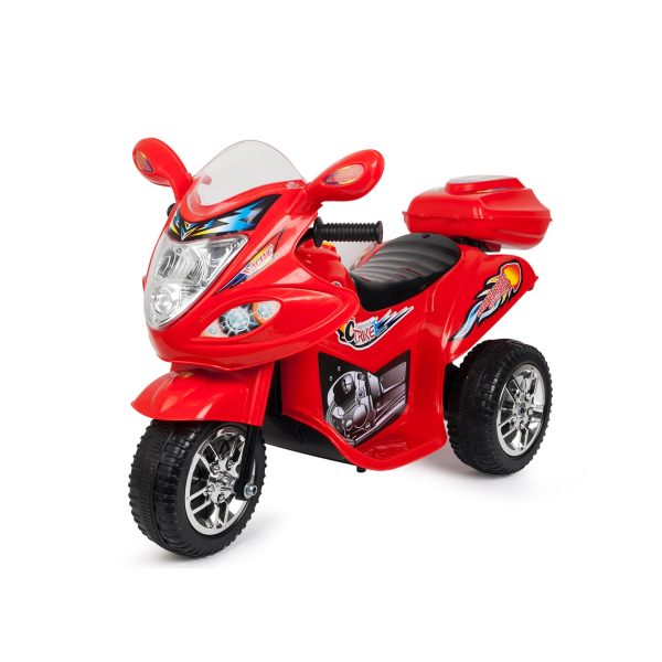 Chipolino Kinder Elektromotorrad V Sport Musik Licht Aufbewahrungsbox bis 3 km/h rot