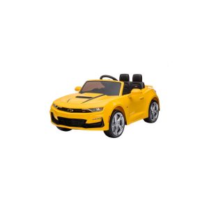 ES-Toys Kinder Elektroauto Chevrolet Camaro EVA-Reifen Fernbedienung Stoßdämpfer gelb