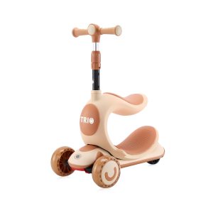 Lorelli Kinderroller Trio 2 in 1 Laufrad leuchtende Räder verstellbar klappbar beige