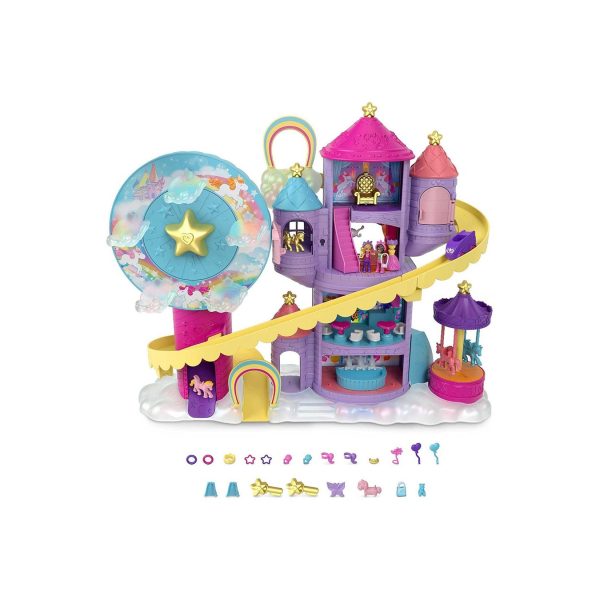 Mattel HBT13 - Polly Pocket - Regenbogen-Einhornspaß Freizeitpark