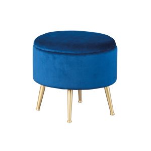 Inter Link Hocker Willandra aus Samt in Blau und Gold mit Stauraum