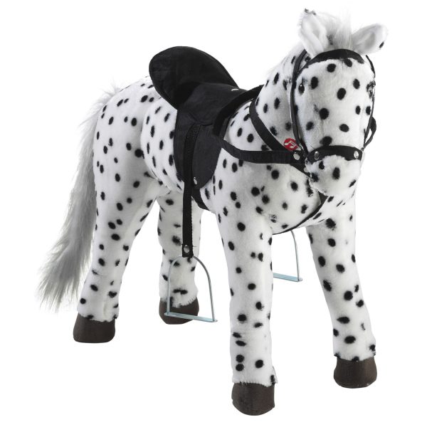 Heunec Pferd stehend schwarz/weiß getupft mit Sound 75 cm