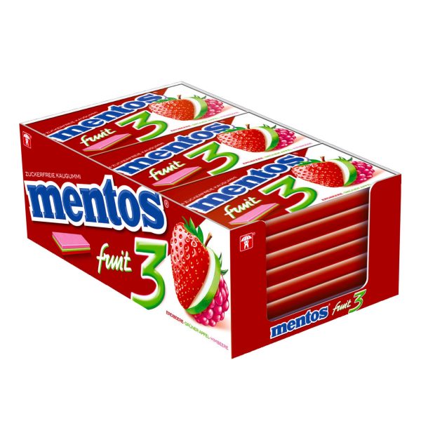 Mentos Kaugummi 3 Fruit 33 g