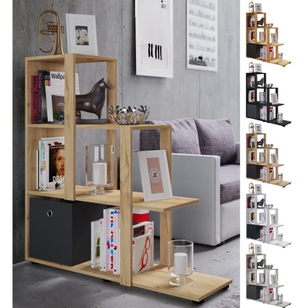 VCM Holz Stand Treppenregal Stufenregal Standregal Raumteiler Bücherregal Slando