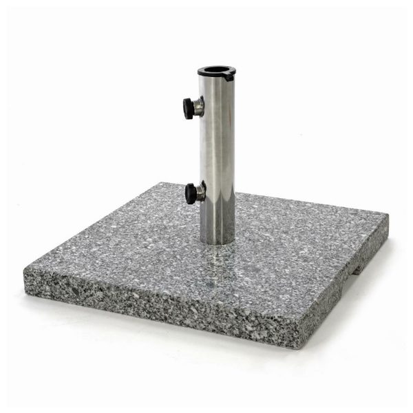 VCM Sonnenschirmständer 26 kg Granit grau eckig 45x45 cm Edelstahlhülse Standfüße