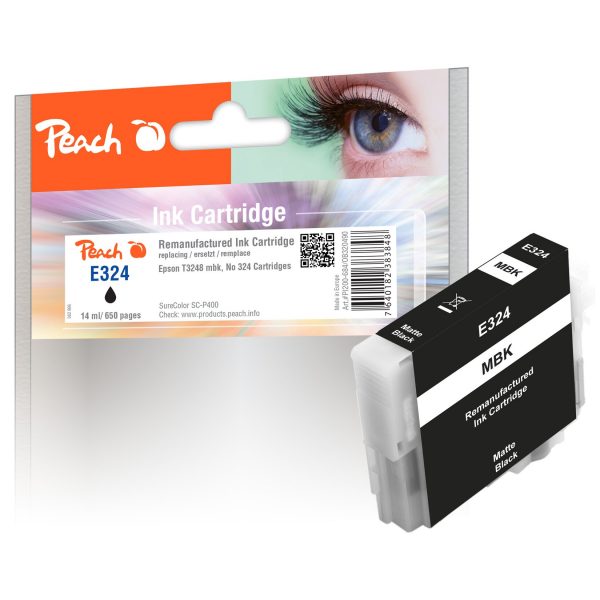 Peach E324 Druckerpatrone matt bkmt ersetzt Epson T3248MBK