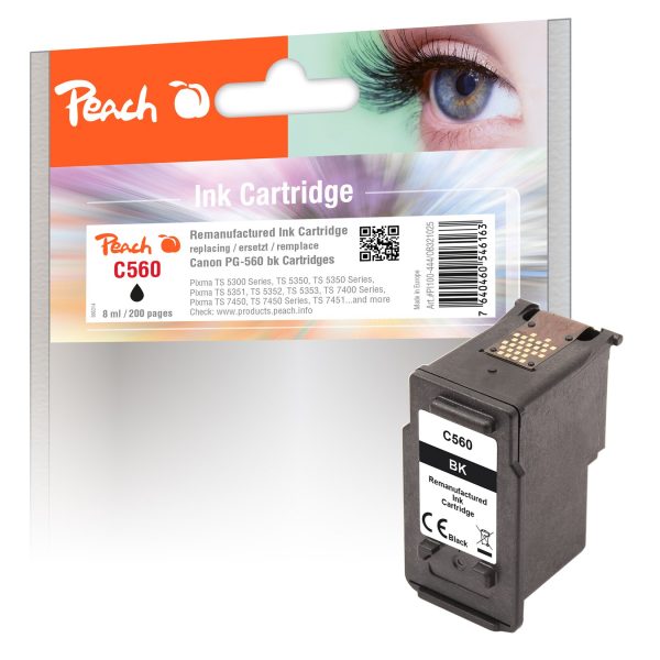 Peach C560 Druckkopf bk ersetzt Canon PG-560