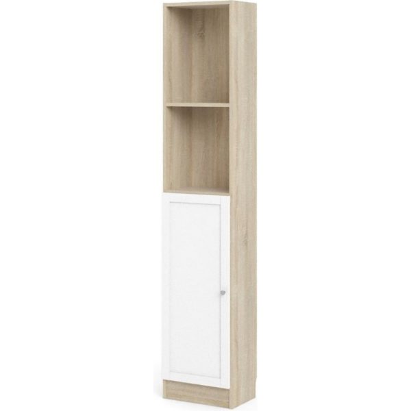 Base Hochschrank Regal Ablagen Eiche weiss Holz Standregal Bücherregal Schrank