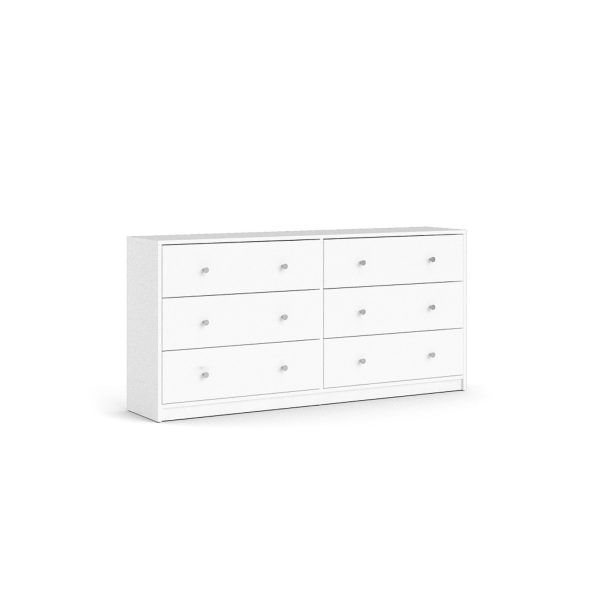 Maria Kommode 6 Schubladen weiss Sideboard Board Schrank Wohnzimmer Holz Möbel