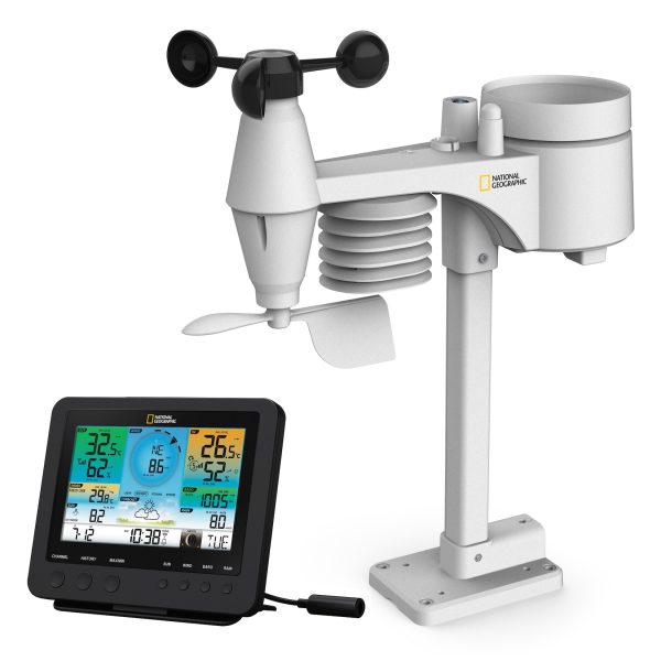 NATIONAL GEOGRAPHIC WLAN Farbwetterstation mit 7-in-1 Profi-Sensor