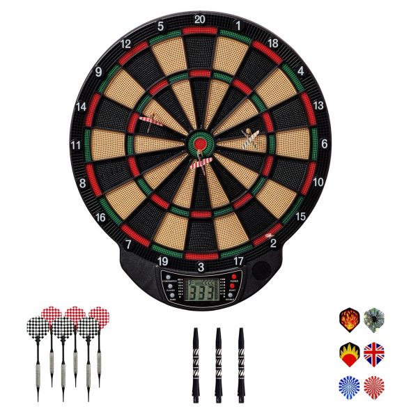 Dartscheibe elektronisch Bristol Xtra von Best Sporting I Wertiges Dart Set mit 6 Dartpfeilen/Ersatzspitzen & Aluminiumschäften I elektronische Dartscheibe mit Zubehör I Dartautomat