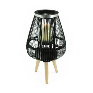 HTI-Living Design-Windlicht Bambus/Metall