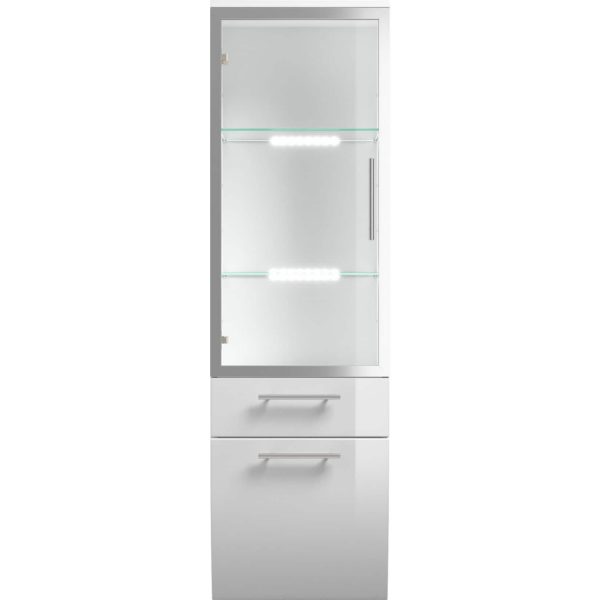 Posseik Hochschrank Salona weiss mit Glastür 5614