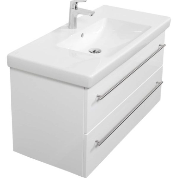 Badmöbel inkl. Villeroy & Boch Waschbecken Subway 2.0 100cm weiß hochglanz