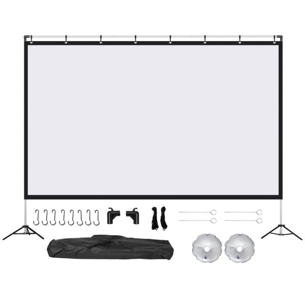 HOMCOM Filmleinwand mit Tasche weiß 295L x 41